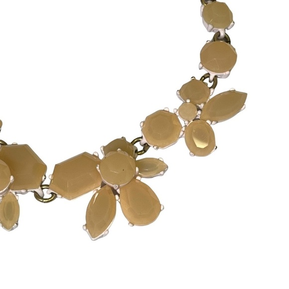 J Crew Ribbon Statement Necklace Orange Rhinestones Flowers - Picture 5 of 8